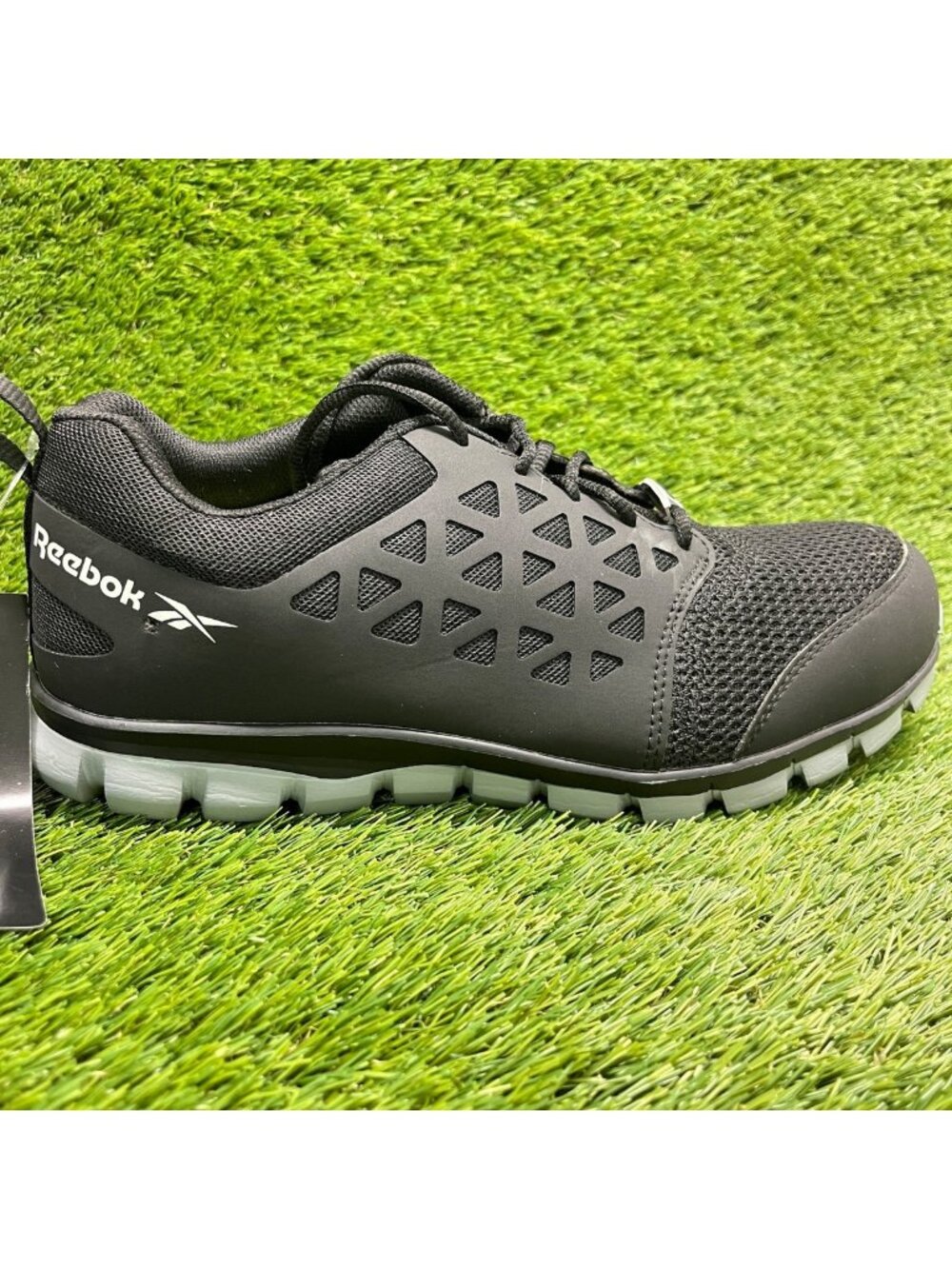 Reebok Sublite Cushion Mens Size 10.5E Black Gray Alloy Toe Safety Work Shoes